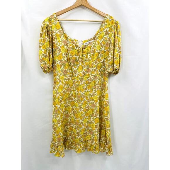 faithfull the brand yellow floral mini dress - Picture 3 of 6